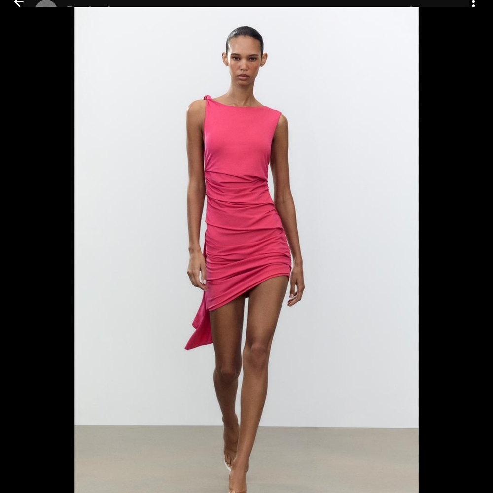 Zara One Shoulder Pink Dress